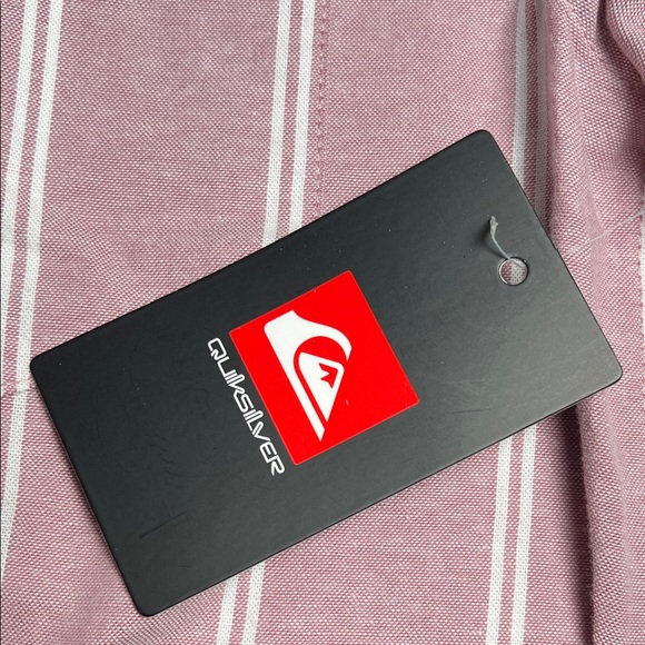 Quiksilver Men's Casual Pink and White Striped Shirt 100% Cotton - Picture 4 of 7